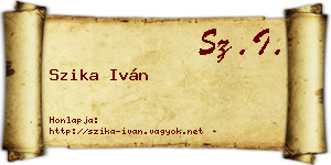 Szika Iván névjegykártya